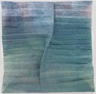 33. Twisted pleat. Encaustic on rayon tissue paper.