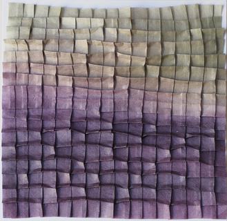 Waves and clouds. Dyed kozo paper, folding.