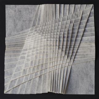 Tilting pleats 4 (diamond pyramid). Kozo paper, folding.