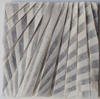 Alternating pleats. Translucent abaca paper, folding.