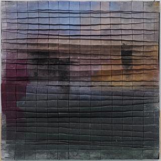 50-50-2025 #1. Encaustic on paper, folding. 15x15cm