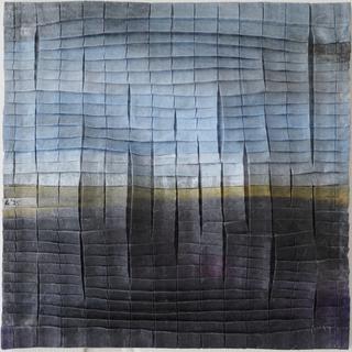 50-50-2025 #3. Encaustic on paper, folding. 15x15cm