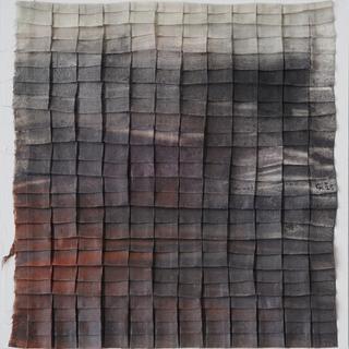 50-50-2025 #4. Encaustic on paper, folding. 15x15cm