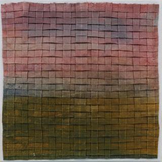 50-50-2025 #7. Encaustic on paper, folding. 15x15cm