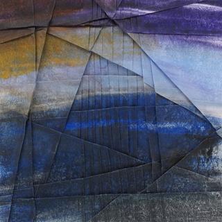 50-50-2025 #10. Encaustic on paper, folding. 15x15cm