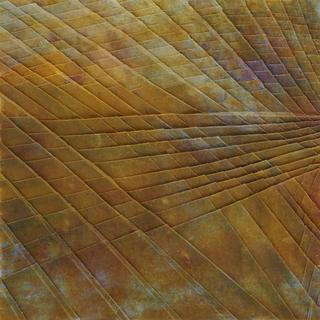 50-50-2025 #11. Encaustic on paper, folding. 15x15cm
