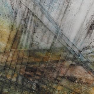 50-50-2025 #13. Encaustic on paper, folding. 15x15cm