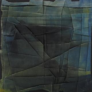 50-50-2025 #14. Encaustic on paper, folding. 15x15cm