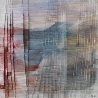 50-50-2025 #15. Encaustic on paper, folding. 15x15cm