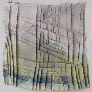 50-50-2025 #21. Encaustic on paper, folding. 15x15cm