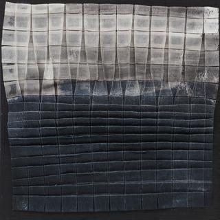 50-50-2025 #22. Encaustic on paper, folding. 15x15cm