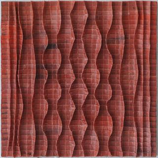 50-50-2025 #26. Encaustic on paper, folding. 15x15cm