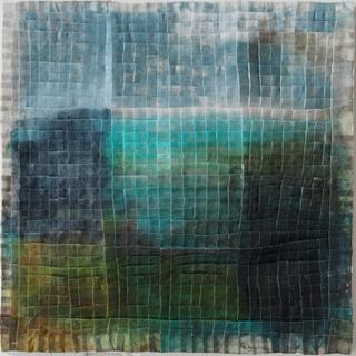 50-50-2025 #29. Encaustic on paper, folding. 15x15cm