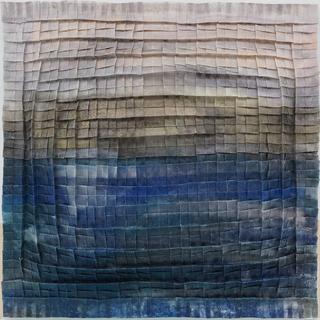 50-50-2025 #31. Encaustic on paper, folding. 15x15cm