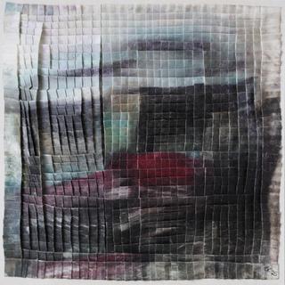 50-50-2025 #32. Encaustic on paper, folding. 15x15cm