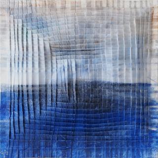 50-50-2025 #33. Encaustic on paper, folding. 15x15cm