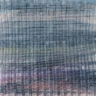 50-50-2025 #39. Encaustic on paper, folding. 15x15cm