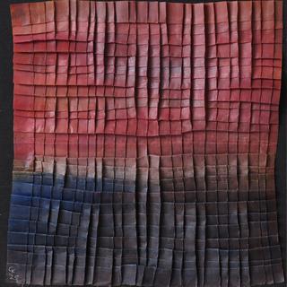 50-50-2025 #41. Encaustic on paper, folding. 15x15cm