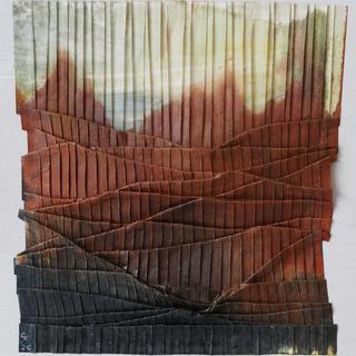 50-50-2025 #46. Encaustic on paper, folding. 15x15cm