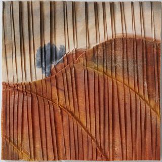 50-50-2025 #48. Encaustic on paper, folding. 15x15cm