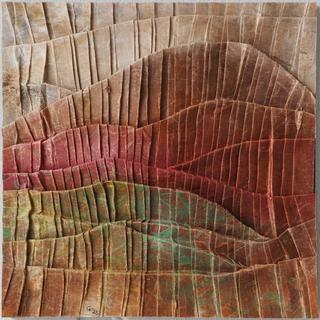 50-50-2025 #49. Encaustic on paper, folding. 15x15cm